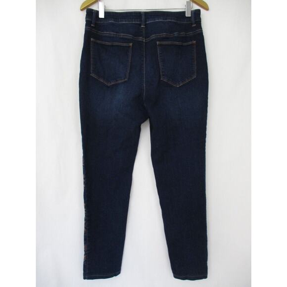 Chicos The Platinum Jegging Jeans Size 0.5 Small 6 Gold Coated Dark Wash 32x27 - Picture 4 of 14